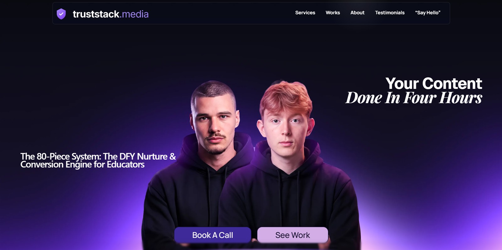 Truststack Media website